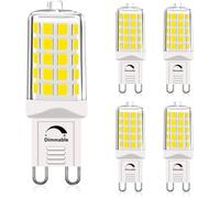 GOHDLAMP Ampoules LED G9, ampoules suspendues T4 équivalentes de 40W, lumière du jour 6000k 450 lumens, base G9 à deux broches dimmable, ampoules LED 230V 4w 360 degrés angle de faisceau 5 Pack