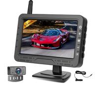 GOHHDL Camera de Recul sans Fil AHD avec 4.3 Pouces Signal Numérique IP68 Étanche Vision Nocturne Ventouse Grand Angle Peut Facilement Installer La Caméra De Plaque d'Immatriculation DC12V