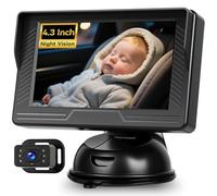 GOHHDL Caméra de Voiture pour bébé, Moniteur rétroviseur pour bébé 5 Pouces avec Fonction de Vision Nocturne IR pour bébés, Enfants, Nourrissons et Nouveaux Parents