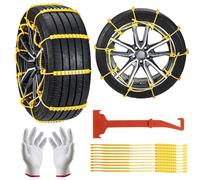 GOHHME Chaine Neige 10 PCS Nouveau design 2024 Fabrication en Nnylon de Haute Qualité Traction Améliorée avec 11 Crampons Antidérapants Installation Simple Sans Outils 165mm-260mm