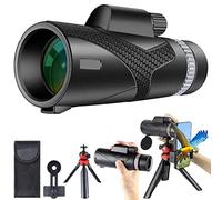 GOHHME Télescope Monoculaire HD 12 x 50, Télescope Monoculaire Adulte avec Support pour Smartphone et Trépied de Mise à Niveau, Prisme BAK4 Monoculaire étanche pour la Randonnée, Chasse, Camping