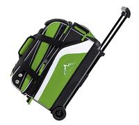 GoHimal Sac de bowling à double rouleau à 2 balles avec compartiment séparé pour chaussures de bowling (jusqu'à la taille 15) et une grande poche multifonction pour accessoires, tissu amélioré,