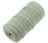 GOHOF Corde en macramé en coton de qualité supérieure, 3 mm x 150 m, 4 brins torsadés, vert pois