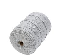 GOHOF Cordon pour macramé en coton de qualité supérieure, 3 mmx200 m, l'un des matériaux les plus parfaits pour l'art du macramé, ficelle en coton sans produits chimiques (gris clair)