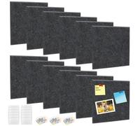 Gohytal Lot de 12 grands panneaux muraux en feutre de 120 x 90 cm avec 80 punaises, 60 pastilles adhésives sûres et amovibles, tableau d'affichage décoratif pour le bureau, l'école et les loisirs
