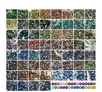 Gohytal Lot de 60 000 pierres de peinture diamant rondes à paillettes - Accessoires décoratifs - Strass pour peinture diamant - Ongles - Pierres précieuses - Artisanat - Ornements textiles - Bricolage
