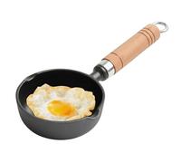 Gohytal Petite poêle en fonte de 11 cm avec poignée en bois pour cuisines à induction