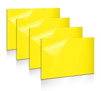 Gohytal Plaque Acrylique pour Gravure Laser - 30 x 20 cm - Lot de 4 Plaques en Plastique ABS, Plaque de Gravure Laser de 1,3 mm Pour Gravure, Peinture,Bricolage,Découpage,Décoration d'intérieur, Jaune