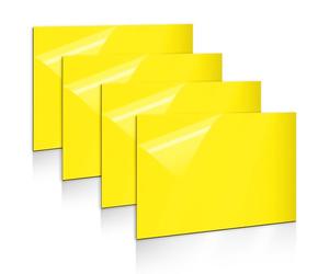 Gohytal Plaque Acrylique pour Gravure Laser - 30 x 20 cm - Lot de 4 Plaques en Plastique ABS, Plaque de Gravure Laser de 1,3 mm Pour Gravure, Peinture,Bricolage,Découpage,Décoration d'intérieur, Jaune