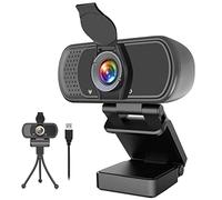 GoHZQ Webcam 1080p avec microphone, caméra Web grand angle avec protection de la vie privée, caméra externe USB pour écran d'ordinateur, ordinateur portable, PC, Mac, webcam HD pour diffusion en