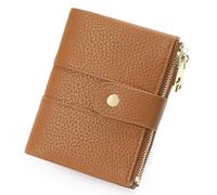 GOIACII Petit Portefeuille Compact en Cuir avec Blocage RFID pour Femme, Marron