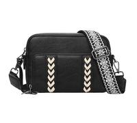 GOIACII Petit sac à bandoulière pour femme en cuir végétalien avec sangle réglable, noir, Tendance et polyvalent