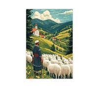 GOIAEGAG Impression sur toile Berger du Kosovo - Décoration murale pour salon, chambre à coucher - 60 x 90 cm