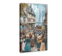 GOIAEGAG Impression sur toile du festival de Bretagne - Décoration murale pour salon, chambre à coucher - 50 x 75 cm