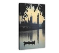 GOIAEGAG Impression sur toile représentant la silhouette de Big Ben - Décoration pour chambre à coucher, bureau, chambre - Cadeau - 60 x 90 cm