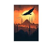 GOIAEGAG Impression sur toile représentant un faucon en vol d'Istanbul - Décoration murale pour salon, chambre à coucher - 40 x 60 cm