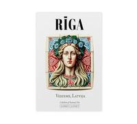 GOIAEGAG Impression sur toile Riga Lettonie pour chambre à coucher, bureau, chambre, cadeau 20 x 30 cm