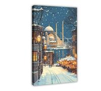 GOIAEGAG Istanbul Impression sur toile avec horizon d'hiver pour chambre à coucher, bureau, chambre à coucher, cadeau 60 x 90 cm