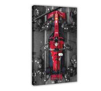 GOIAEGAG Poster Ferrari Aerial Pitstop, formule 1, impression sur toile F1 (2) - Décoration de chambre à coucher, bureau, cadeau - 60 x 90 cm