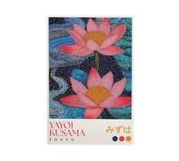 GOIAEGAG Yayoi Kusama - Poster sur toile - Motif fleur de lotus - Décoration pour chambre à coucher, bureau, chambre - Cadeau - 50 x 75 cm