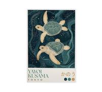 GOIAEGAG Yayoi Kusama - Poster sur toile motif tortue de mer (2) - Décoration pour chambre à coucher, bureau, chambre - Cadeau - 30 x 45 cm