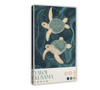 GOIAEGAG Yayoi Kusama - Poster sur toile motif tortue de mer (2) - Décoration pour chambre à coucher, bureau, chambre - Cadeau - 30 x 45 cm