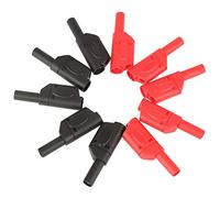 Goick Fiche Banane, 10pcs 4mm Rouge/Noir connecteur d'empilage à Ressort isolé de sécurité fiches Bananes connecteur pour connecteurs d'empilage de sécurité entièrement isolés