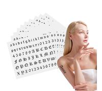 Goiern 10 Feuilles de Tatouages temporaires Style Gothique avec Petites Lettres anglaises et Chiffres, Autocollants Tatouage Alphabet pour Art du Corps des Doigts et du Cou pour Adultes