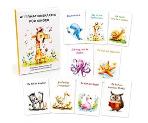 Goiern 32 Cartes de Confirmation pour Enfants Cartes d'affirmations positives Quotidiennes Enseigner la Pleine Conscience Motivation Méditation Estime de soi et Récompense