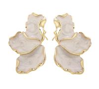 Goiern Boucles d'oreilles Grandes en Forme de Fleur en Or - Boucles d'oreilles de Lobe en Métal Floral, Boucles d'oreilles Exagérées en Pétale pour Femme et Fille(C)