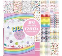 Goiern Lot d'autocollants de récompense 24 Feuilles 1700+ Autocollants Smiley et Stickers pour Enseignants, Autocollants, colorés pour Enseignants et Parents, décoration de Scrapbooking créative