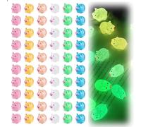 Goiern Lot de 60 mini figurines de cochon en résine phosphorescentes dans le noir pour jardin et maison de poupée
