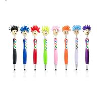 Goiern Lot de 8 stylos à bille en microfibre pour nettoyage d'écran - Stylos à bille amusants avec pointes de stylet pour enfants et adultes