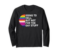 Going to Hell But Not for The Gay Stuff LGBT Funny Pride Manche Longue