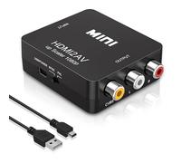 GOINGSKY Convertisseur RCA vers HDMI, 1080P Adaptateur RCA vers HDMI, avec Câble d'alimentation USB, pour Caméra, Xbox 360, PS1, PS2, WII, N64, Snes, NES, PSP, DVD, VHS