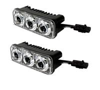 GOINTDJD Accessoires De Voiture 2 Pièces 3LED Super Blanc Haute Puissance Feux Travail 6000K ~ 7000K DRL Jour Universels LED Antibrouillard Phares