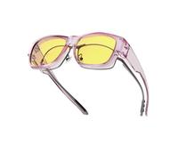 Goiteia Lunettes de conduite nocturne sur des lunettes de prescription pour hommes et femmes, montures transparentes pour une vision nocturne HD étendue(M-Cristal Violet-Jaune)