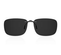 Goiteia Lunettes de soleil à clipser pour enfants sur lunettes de vue, lunettes de soleil polarisées à clipser pour garçons et filles, ajustement compact, ne se replie pas, gris, 57*42mm