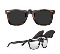 Goiteia Lunettes de soleil polarisées à clipser sur lunettes de vue pour homme et femme - Design rétro pour dissimuler vos lunettes - Protection UV400 rabattable