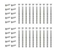 GOIYZTTR 20 Paires Vis de Connexion avec Manchons Kit, M4 Vis de Poignée de Porte Métal Connexion Manchon Boulon pour Meuble Poignées de Porte