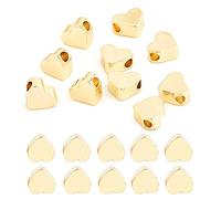 GOIYZTTR 20 Pièces Perles en Forme de Cœur en Métal Intercalaires pour la Fabrication de Bijoux de Bricolage, Bracelet pour Femmes et Filles - Doré