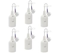 GOIYZTTR 6 PCS E27 Support d'Ampoule Blanc Douille de Lampe E27 Avec Fils et Bornes Convient aux Accessoires d'Eclairage Intérieur DIY