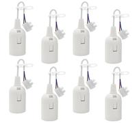 GOIYZTTR 8 PCS E27 Support d'Ampoule Blanc Douille de Lampe E27 Avec Fils et Bornes Convient aux Accessoires d'Eclairage Intérieur DIY