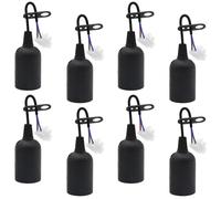 GOIYZTTR 8 PCS E27 Support d'Ampoule Noir Douille de Lampe E27 Avec Fils et Bornes Convient aux Accessoires d'Eclairage Intérieur DIY