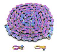 GOIYZTTR Chaîne de vélo à 6/7/8 vitesses Chaîne de Vélo en Acier au Carbone de Couleur 1/2″x11/128″Chaîne de Vélo Haute Résistance 116 Sections Compatible avec Tous les Types de Vélos