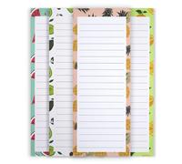 GOIYZTTR Lot de 4 Bloc Notes Magnetiques Liste de Courses Magnetique Frigo Motifs de Fruits Colorés Blocs Notes Avec Aimant Convient Pour To-do List