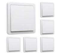 GOIYZTTR Lot de 6 Interrupteur Marche/Arrêt Encastré Blanc 250V / 10A Boutons Interrupteur, Interrupteur ou Va-et-vient Norme Universelle(84 x 84 mm)