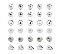 Gojewen 16G 3mm Boules de Piercing Argent 30pcs Remplacement Boules Acier Inoxydable pour 1.2mm Filetage Extérieur Lèvres Septum Hélix Bijoux de Piercing