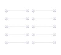 Gojewen Transparentes Langue Mamelons 14G 25MM Plastique Acryilc Barre Droite Retainers - Piercing Langue