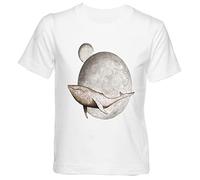 Gojira Baleine Et Lune T-Shirt Enfants Garçon Fille Manche Courte Blanc Tee Kids Mens Womens White L